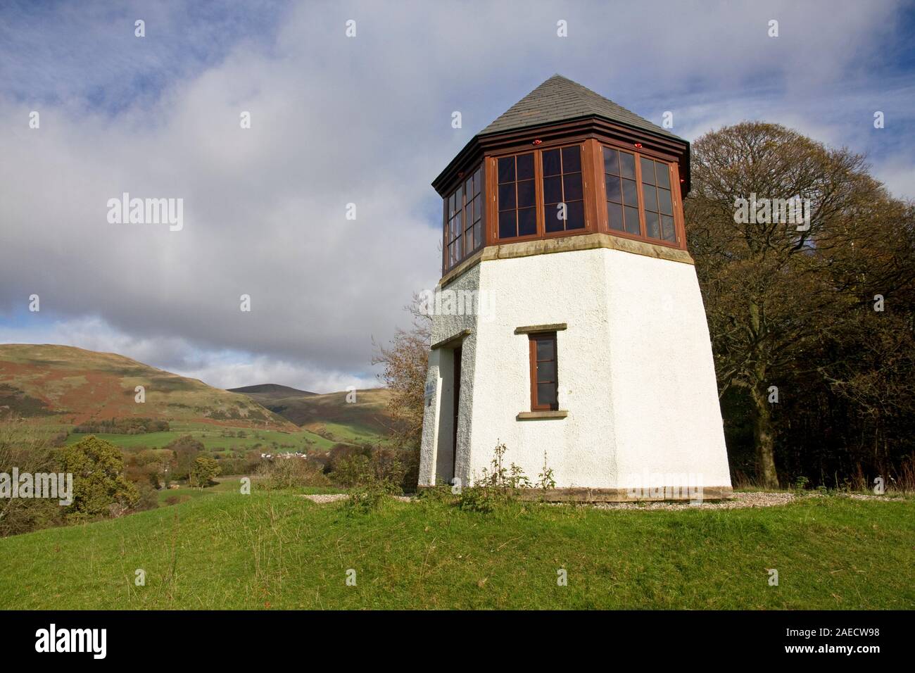Pepperpot, former summerhouse of Akay Lodge (now demolished), on Dales Way, Sedbergh, Cumbria, England, UK Stock Photo