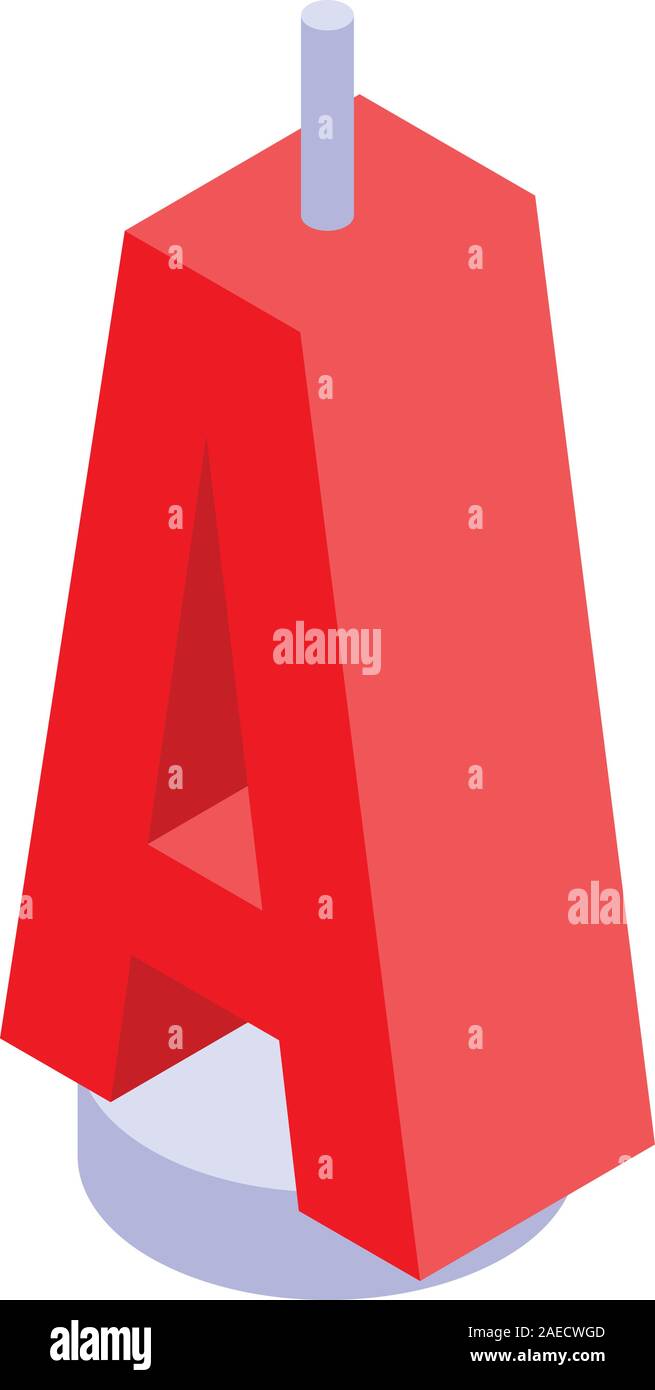 A birthday candle icon, isometric style Stock Vector