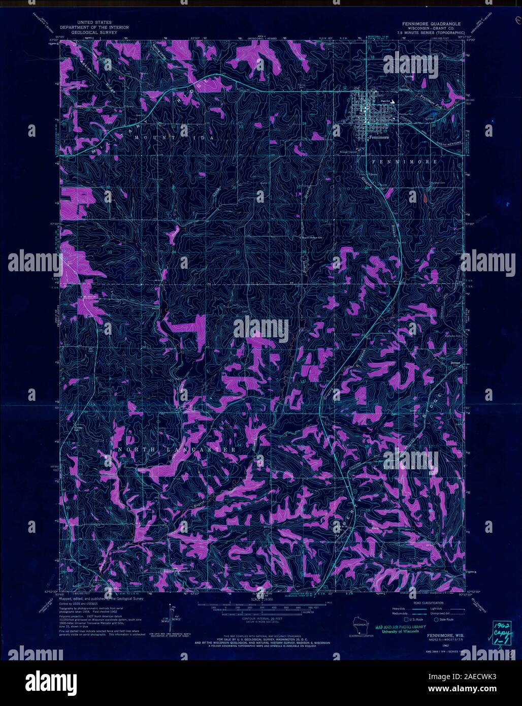 WI Fennimore 500430 1962 24000 Inverted Restoration Stock Photo Alamy