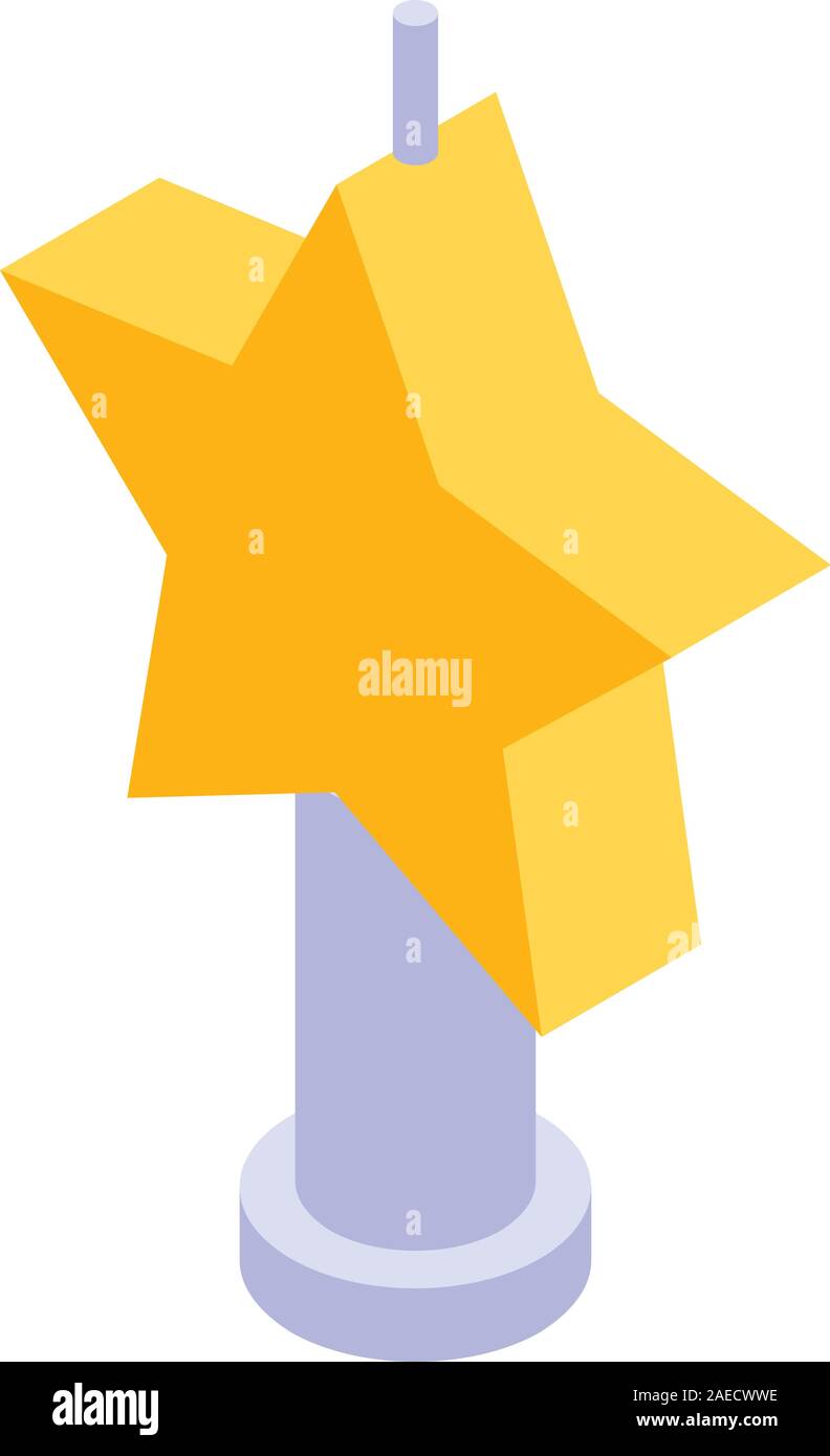 Star holiday candle icon, isometric style Stock Vector