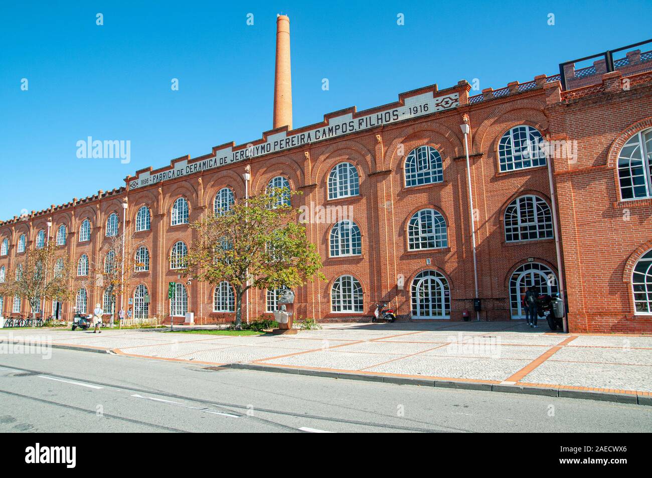 Former ceramic tile factory along the Central Canal Aveiro, Portugal Stock Photo