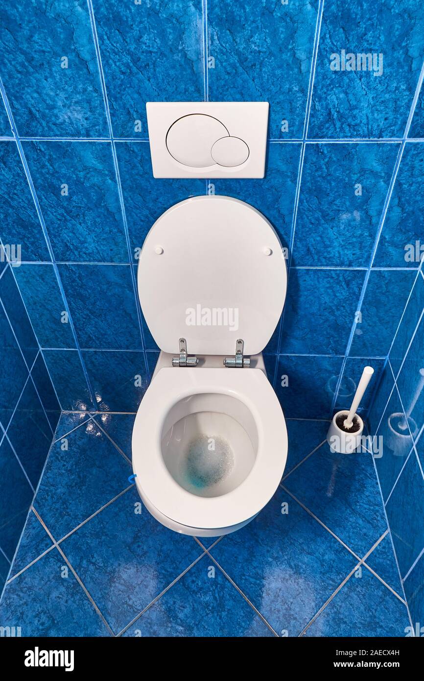 Toilet seat open Stock Photo - Alamy