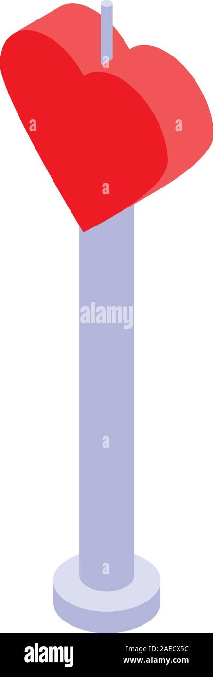 Heart birthday candle icon, isometric style Stock Vector Image & Art