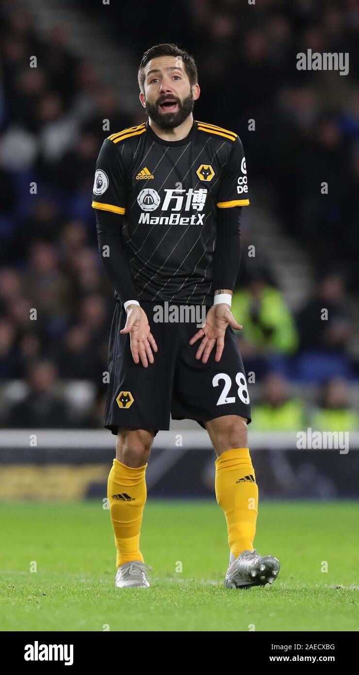 Joao Moutinho of Wolves during the Premier League match between Brighton & Hove Albion and Wolverhampton Wanderers at The Amex Stadium in Brighton. 08 December 2019 Stock Photo