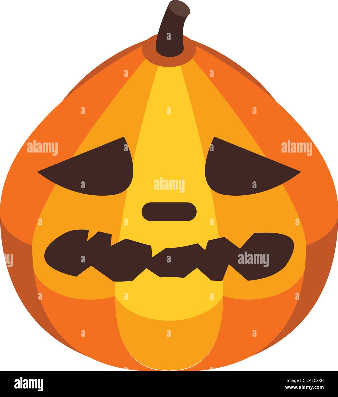 Evil pumpkin icon, isometric style Stock Vector