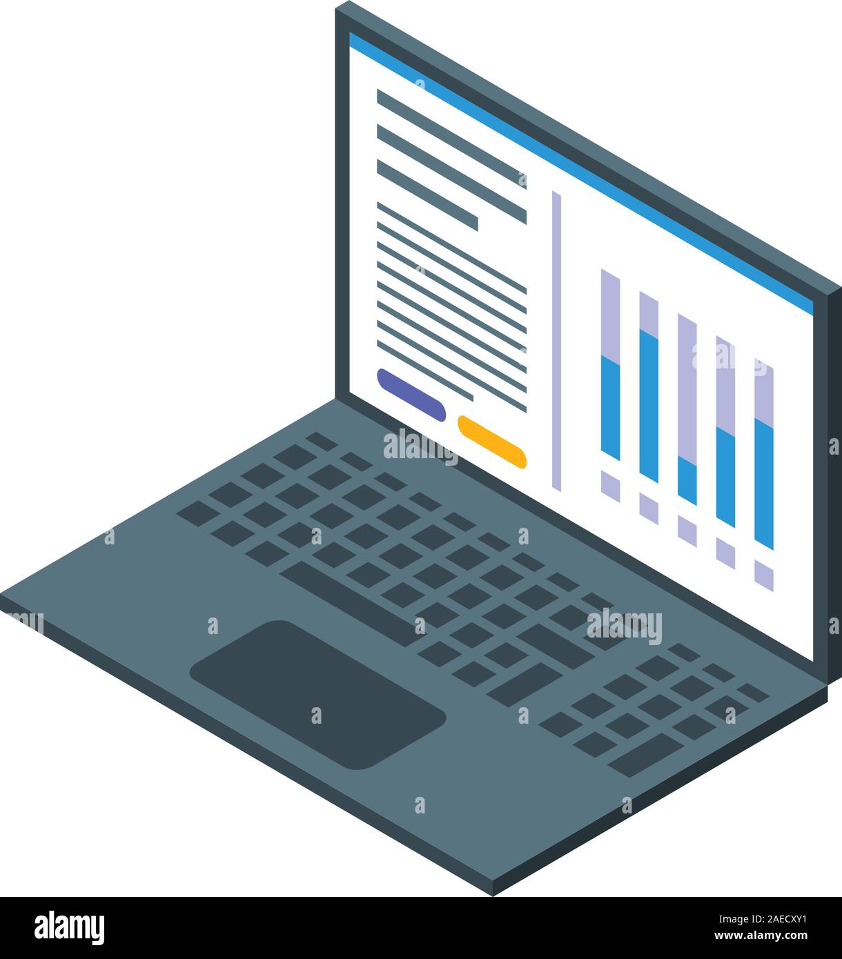 Blood test laptop icon, isometric style Stock Vector