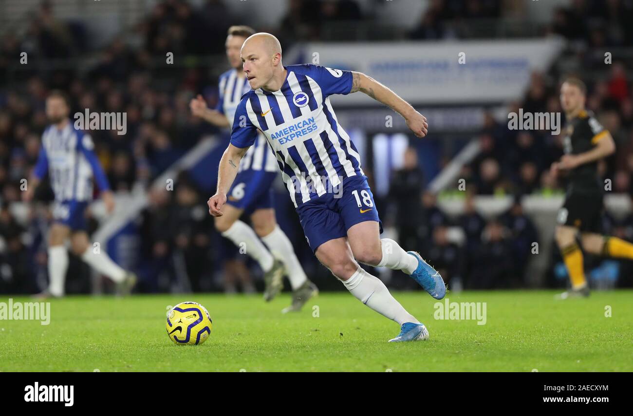 Brighton's Aaron Mooy during the Premier League match between Brighton & Hove Albion and Wolverhampton Wanderers at The Amex Stadium in Brighton. 08 December 2019 Stock Photo