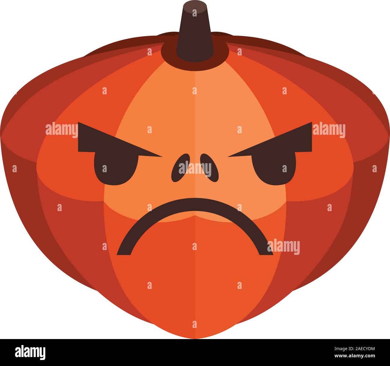 Sad holiday pumpkin icon, isometric style Stock Vector