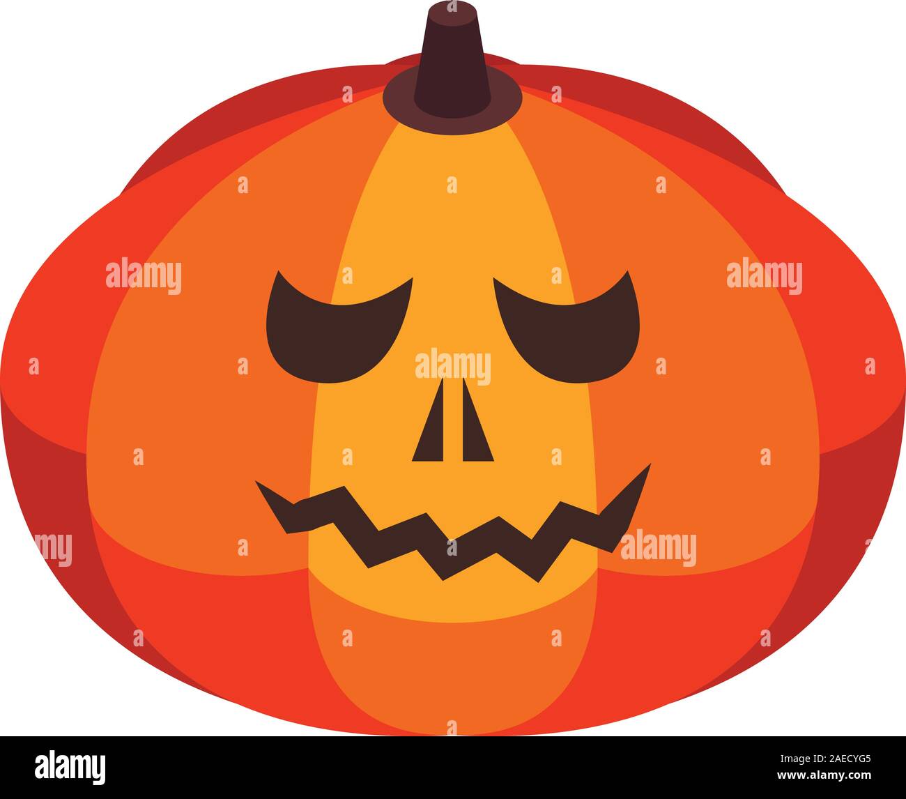 Bad halloween pumpkin icon, isometric style Stock Vector