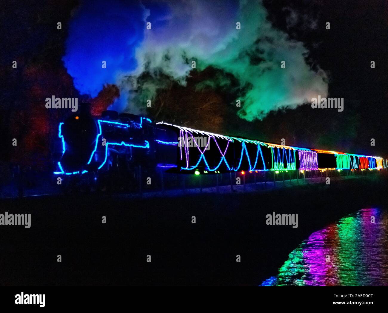 The Train of Lights at Kingswear Stock Photo