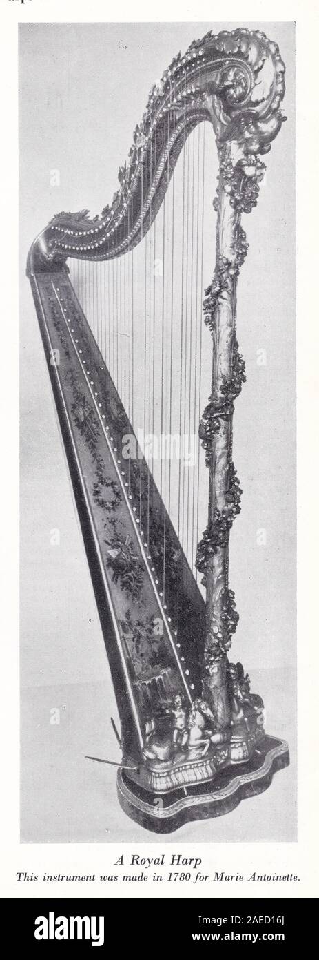 A Royal Harp which was made in 1780 for Marie Antoinette Stock