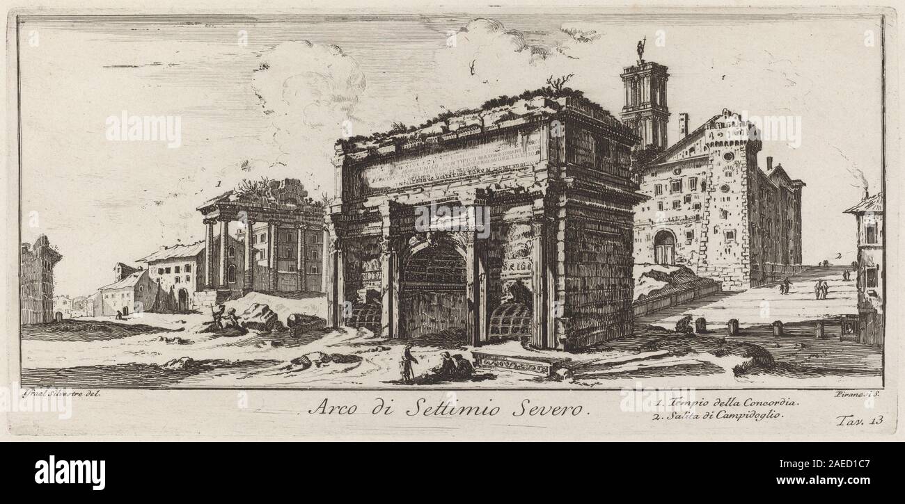 Roman Arch Inscription An engraving by Giovanni Battista Piranesi from 1748 depicting the Arch ...
