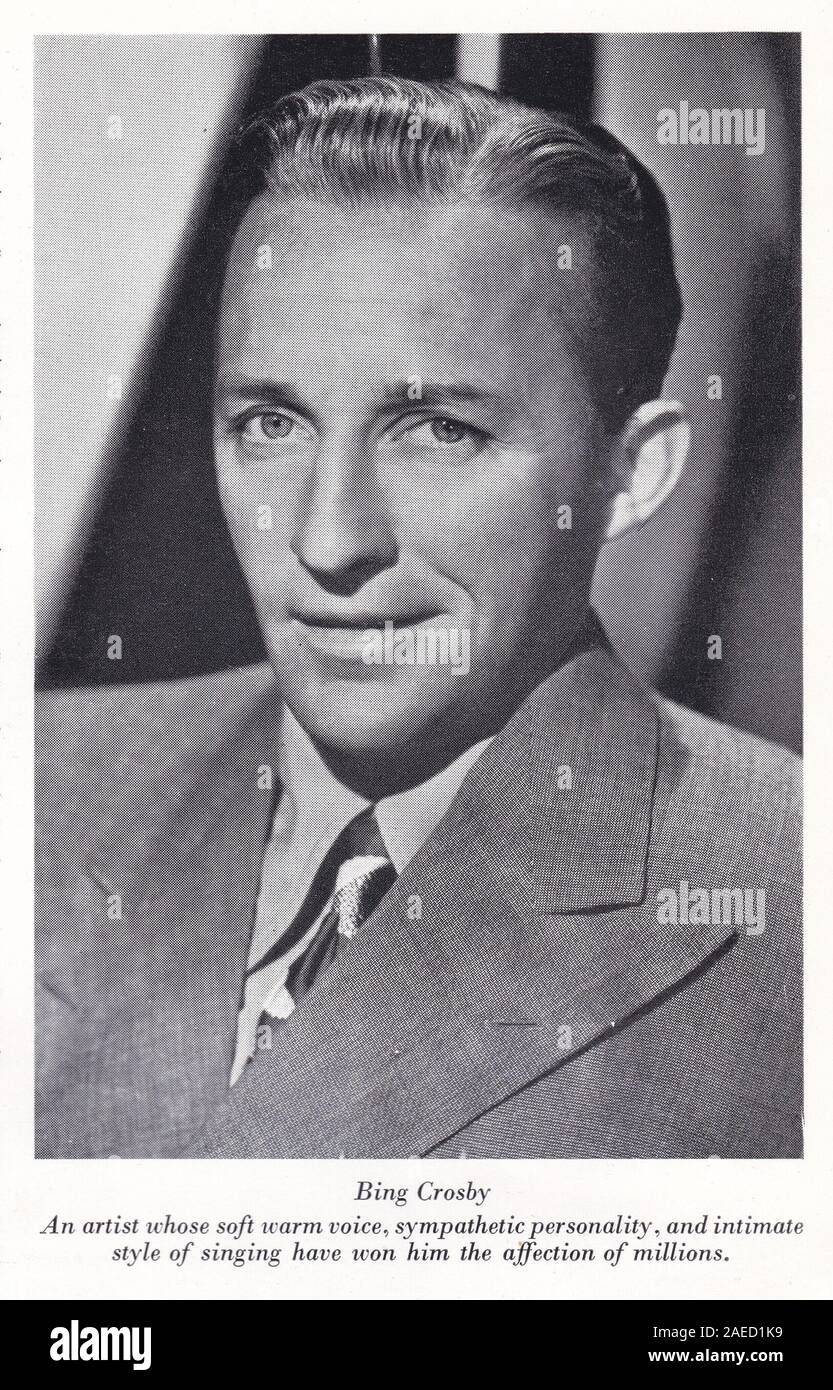 Black and white photo of Bing Crosby. Stock Photo