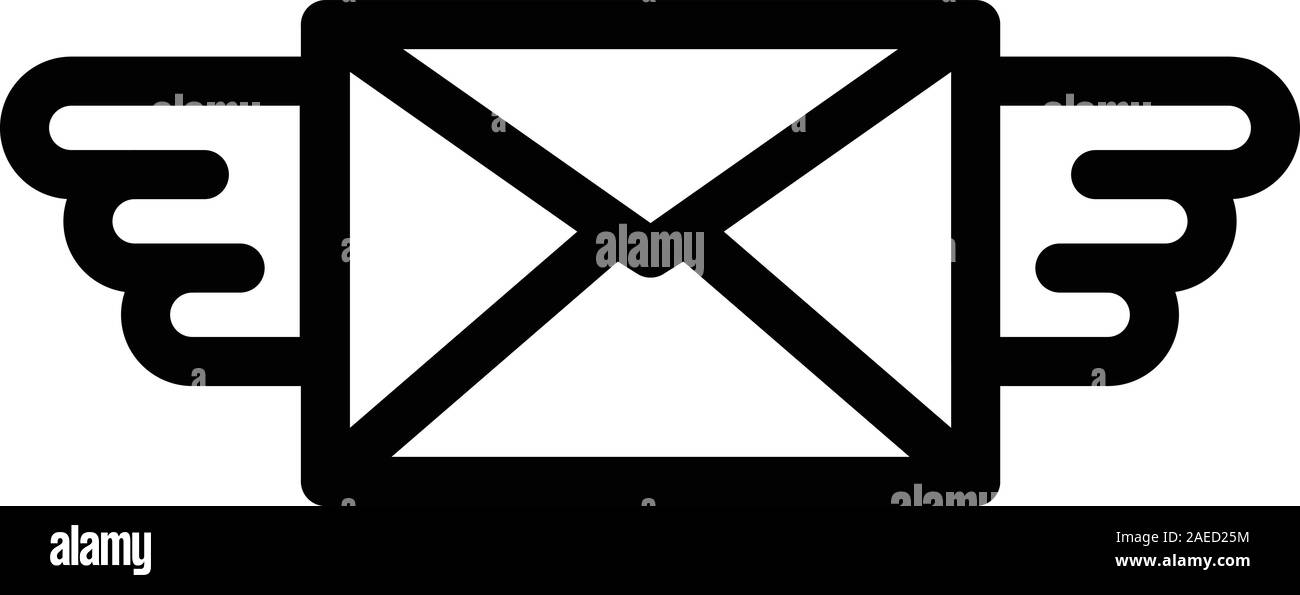 Wings mail icon, outline style Stock Vector Image & Art - Alamy