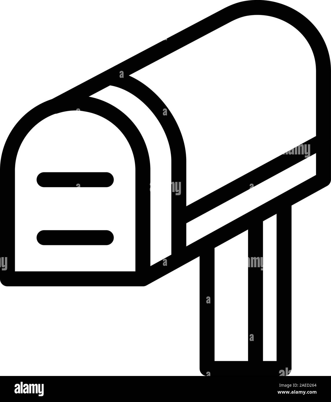 Metal mailbox icon, outline style Stock Vector