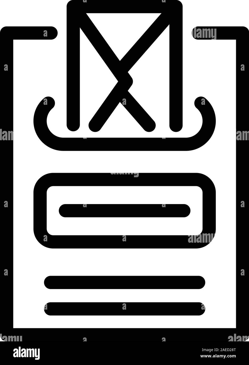 Door mailbox icon, outline style Stock Vector