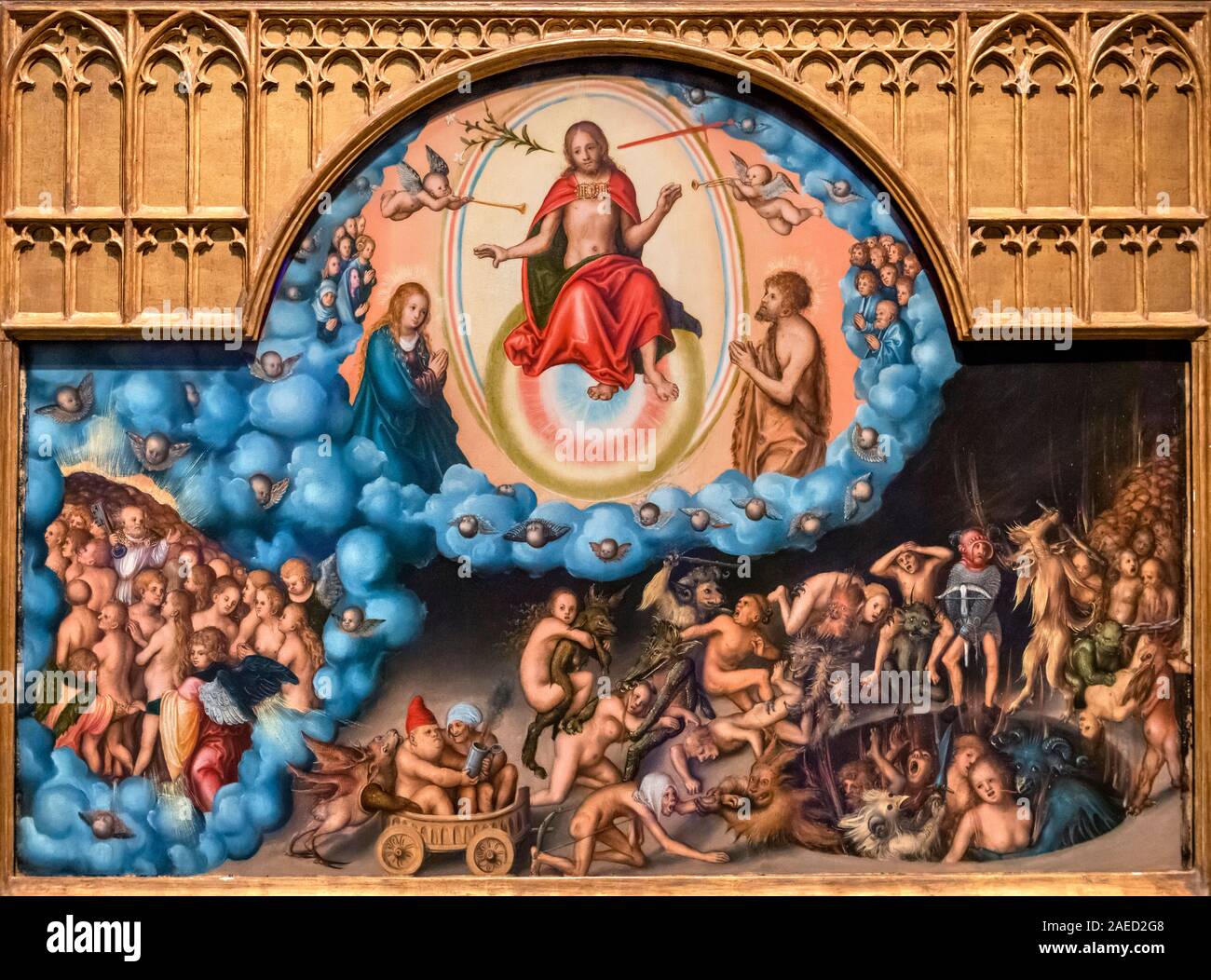The Last Judgment by Lucas Cranach the Elder (1472-1553), oil on wood panel, c.1525/30 Stock Photo