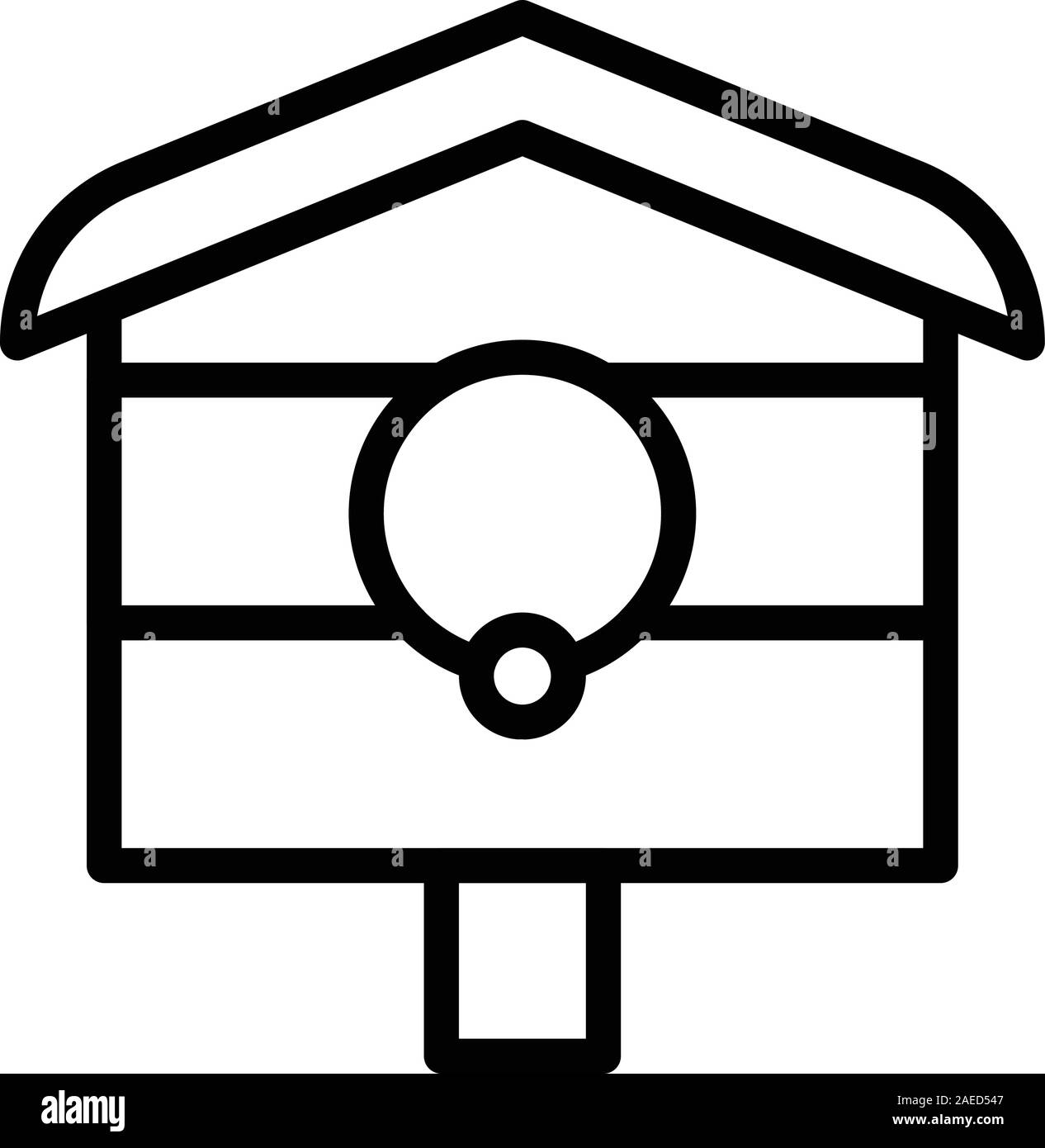 Backyard bird house icon, outline style Stock Vector