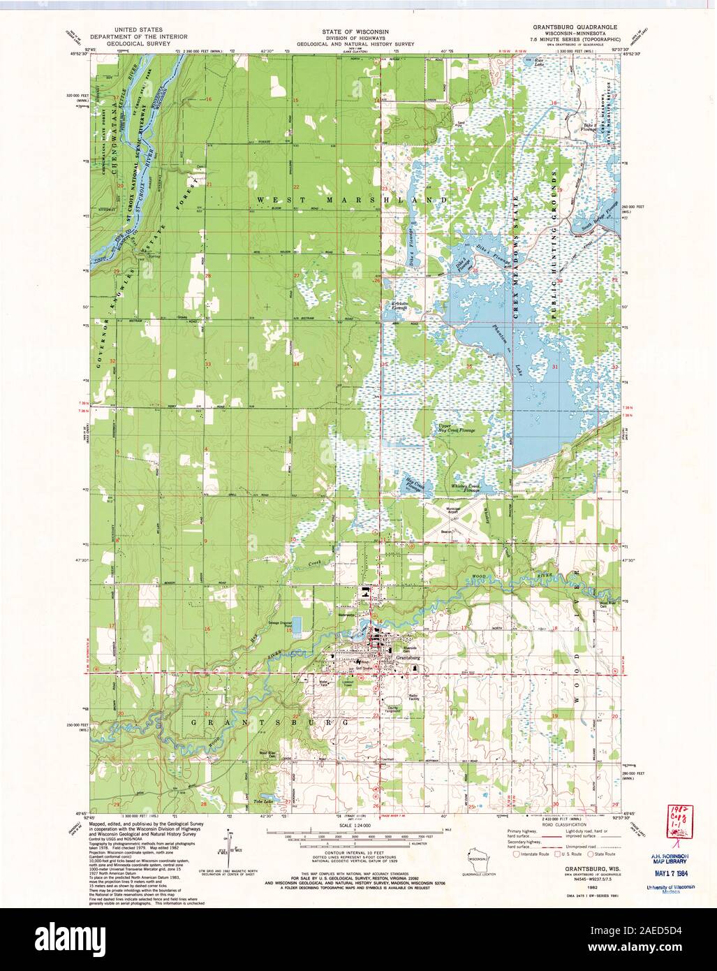 Grantsburg map hi-res stock photography and images - Alamy