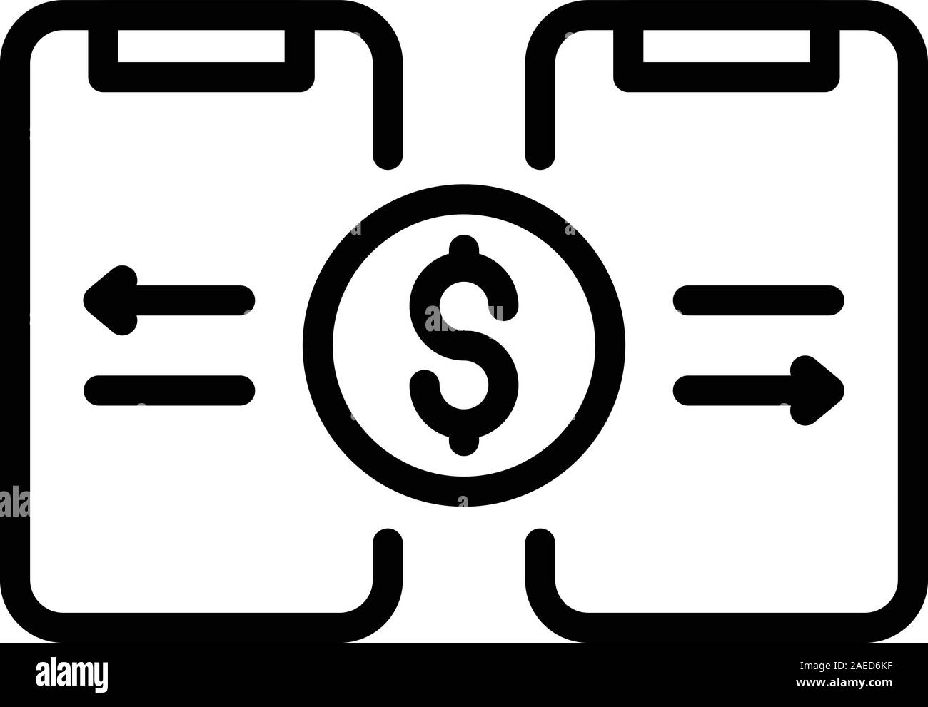 Smartphone money transfer icon, outline style Stock Vector Image & Art ...