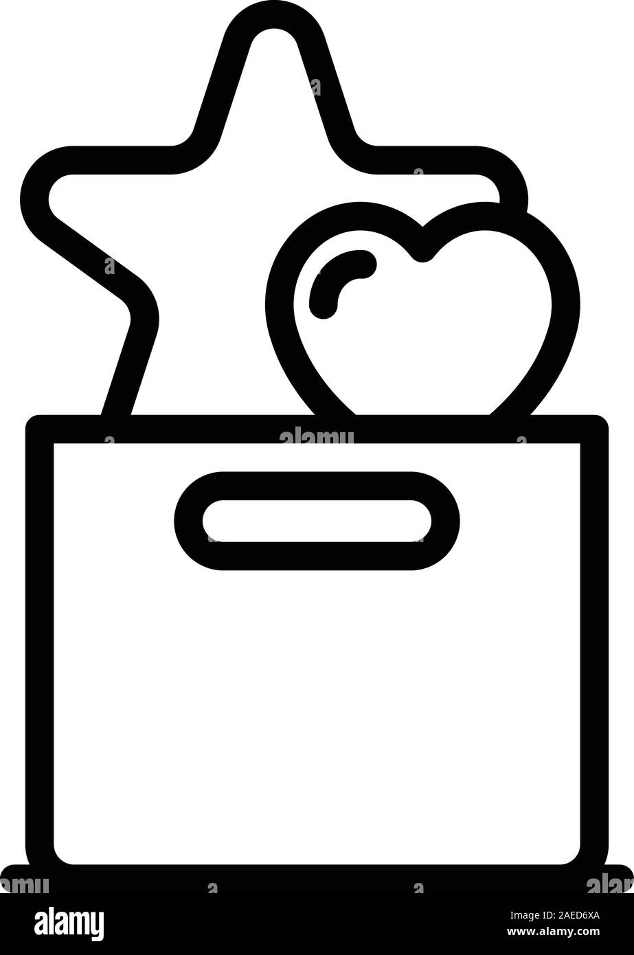 Friends gift box icon, outline style Stock Vector