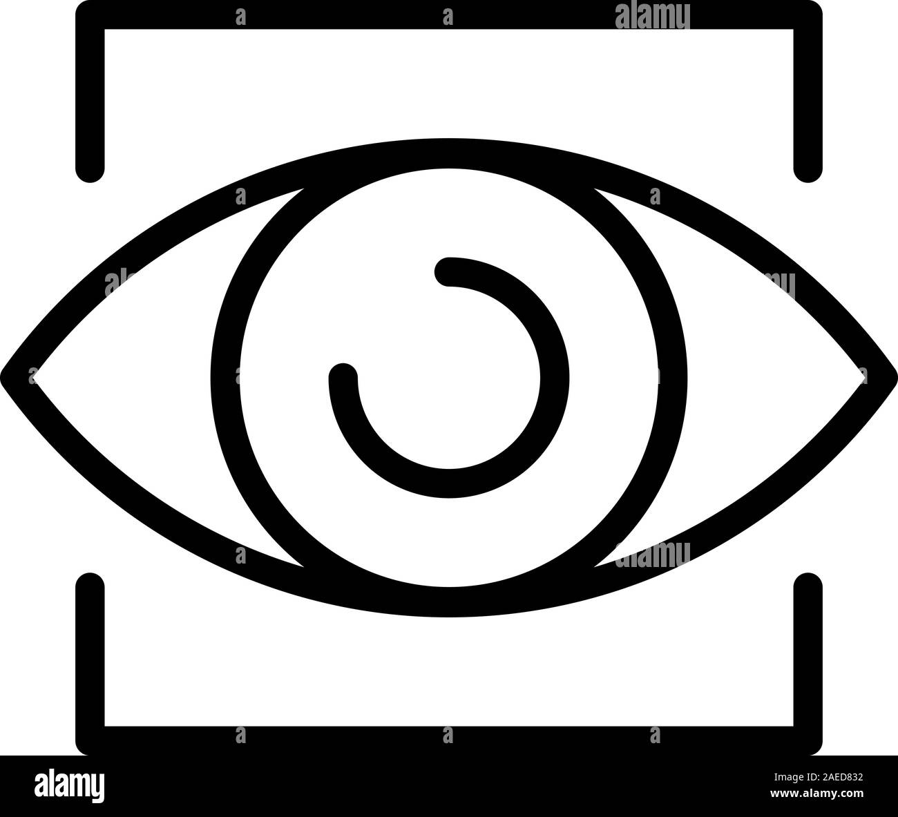 Eye scanner icon, outline style Stock Vector