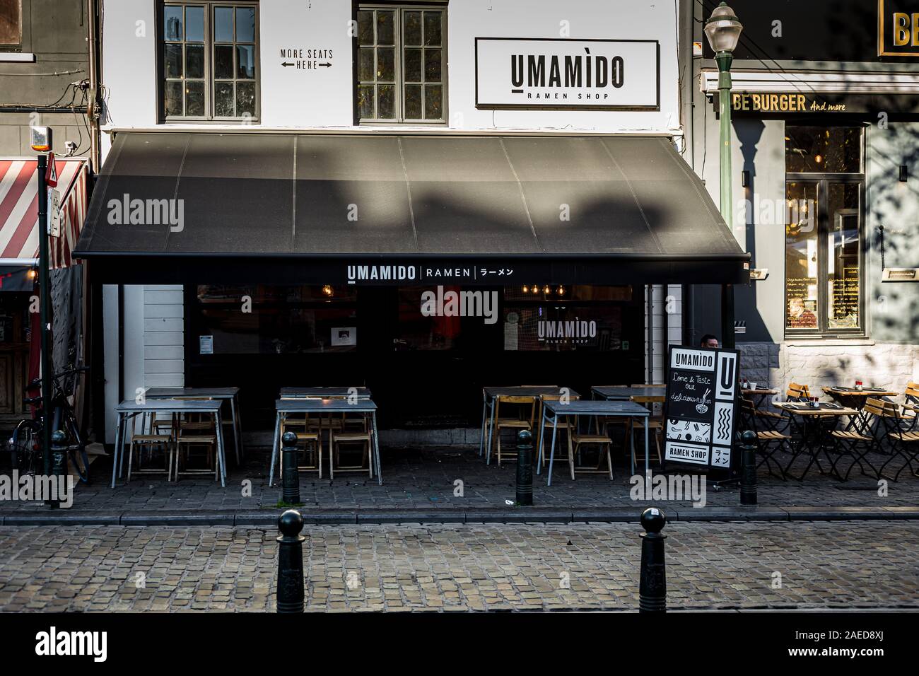 Umamido restaurant, Brussels, Belgium Stock Photo