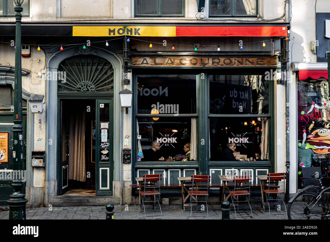 Monk bar, Brussels, Belgium Stock Photo