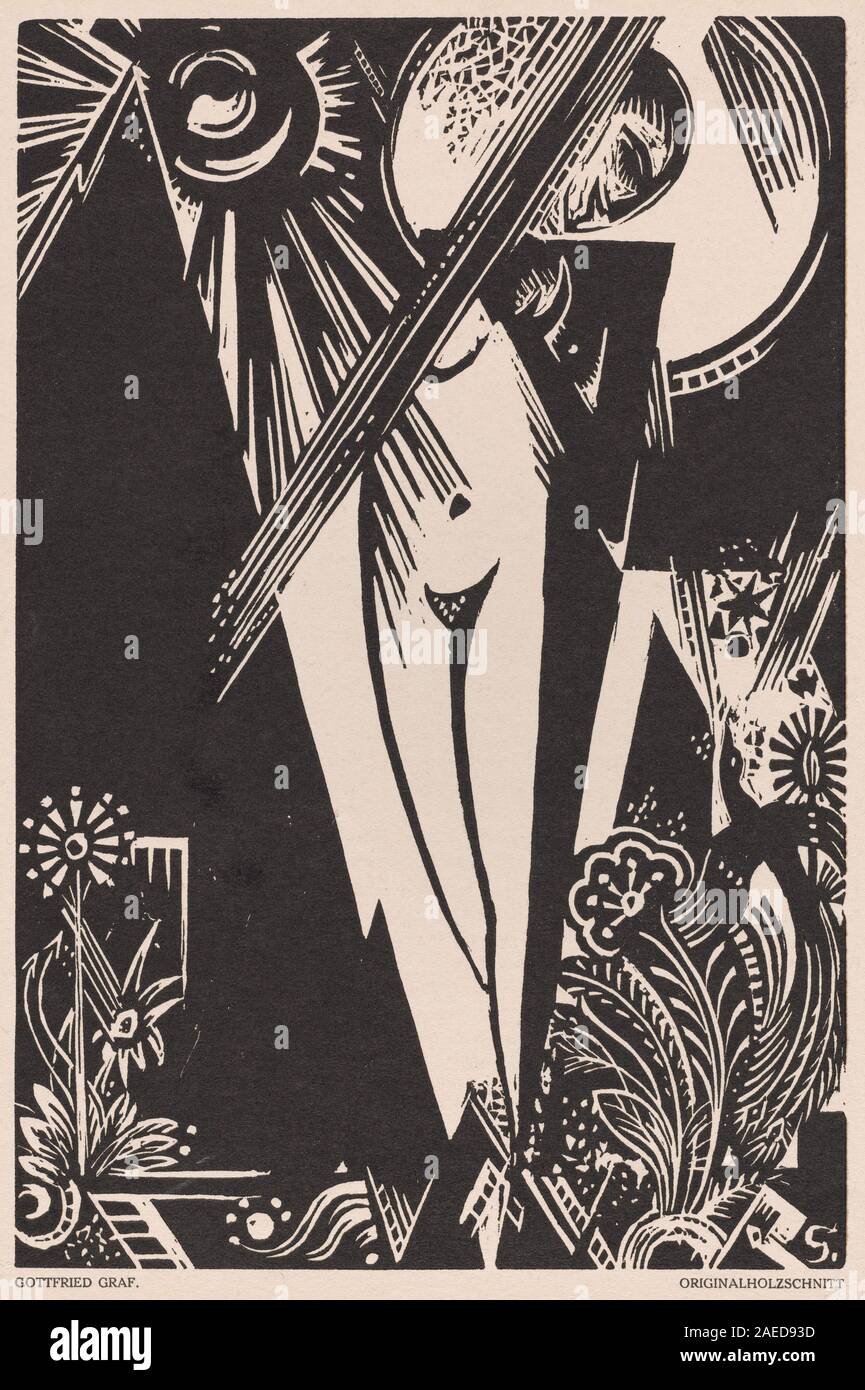 Gottfried Graf, Untitled (Girl with Bird of Paradise), 1918 Untitled (Girl with Bird of Paradise); 1918date Stock Photo