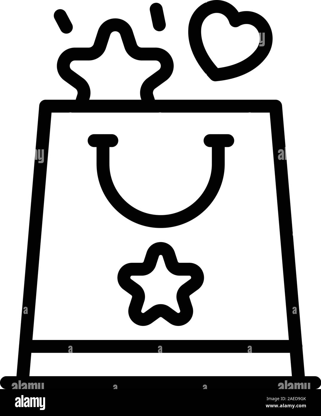 Eco bag campaign icon, outline style Stock Vector