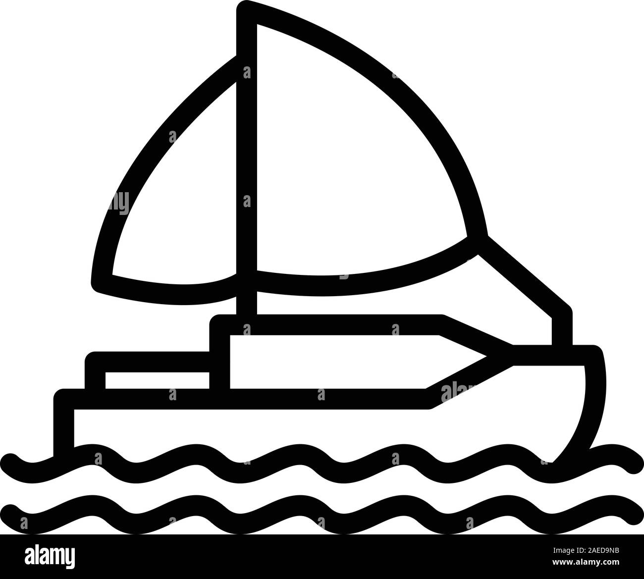 Relocation ship icon, outline style Stock Vector