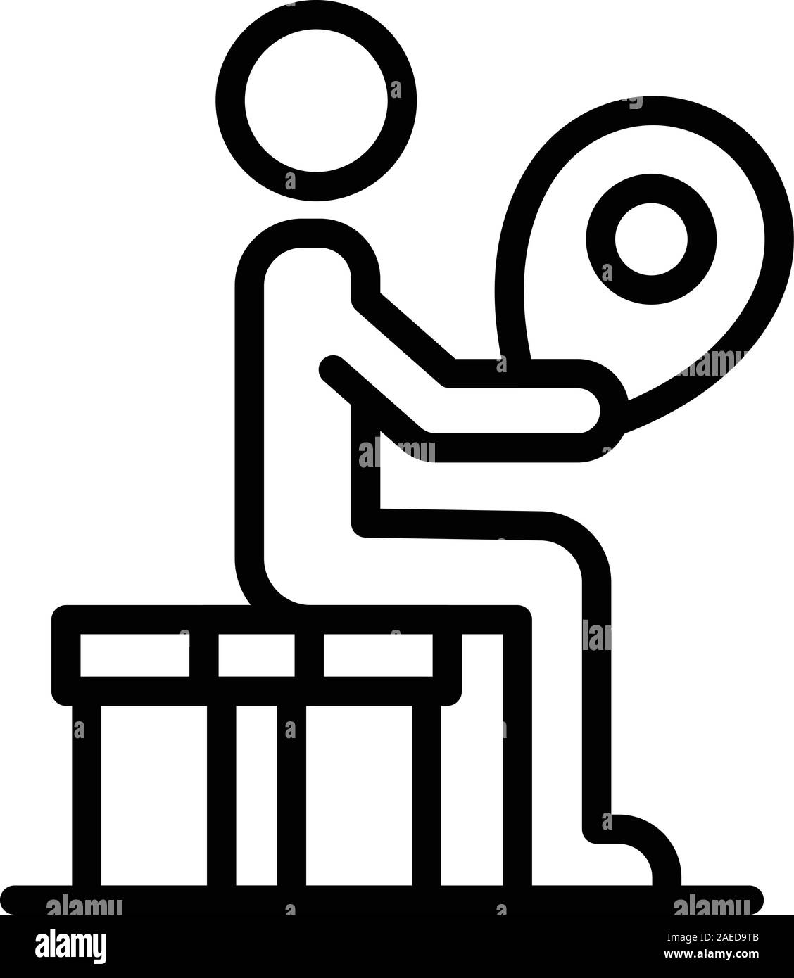 Man relocation icon, outline style Stock Vector