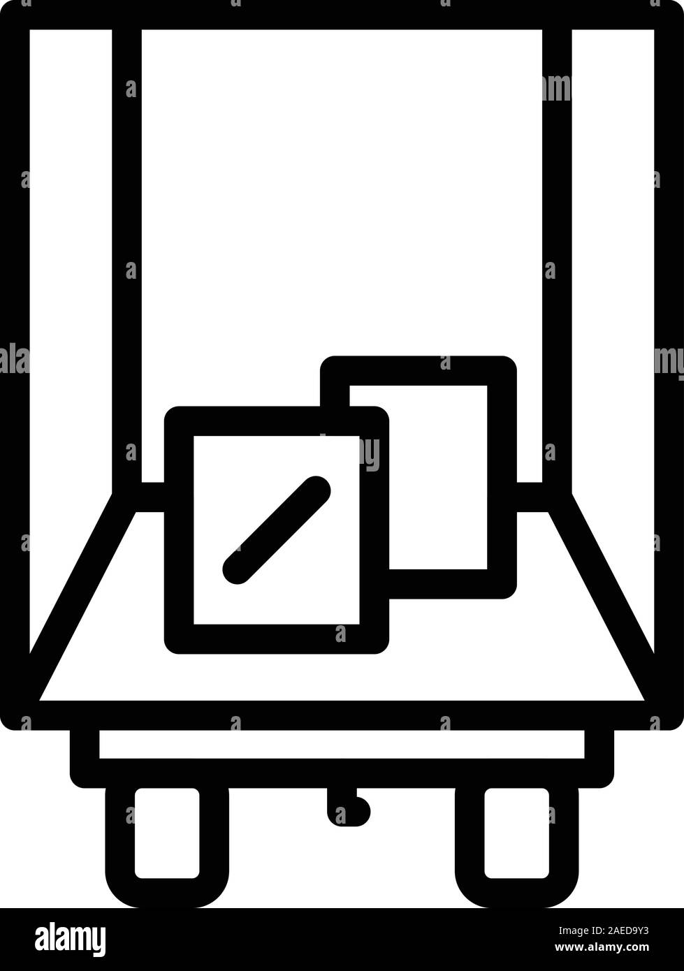 Truck box relocation icon, outline style Stock Vector