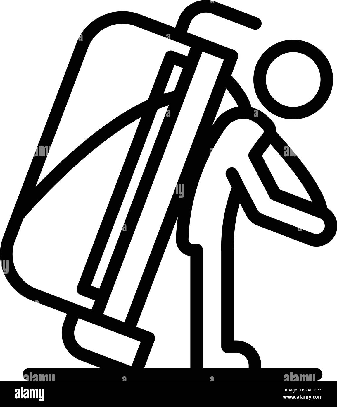 Sofa relocation icon, outline style Stock Vector