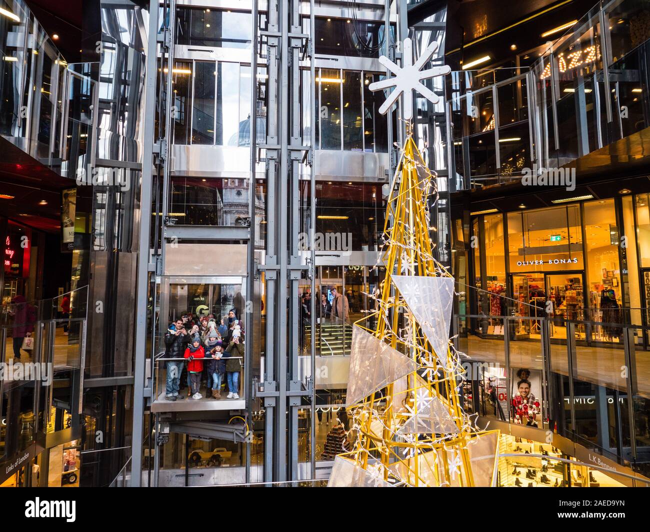 Christmas's Tree, One New Change Shopping Centre, London, England, UK, GB. Stock Photo