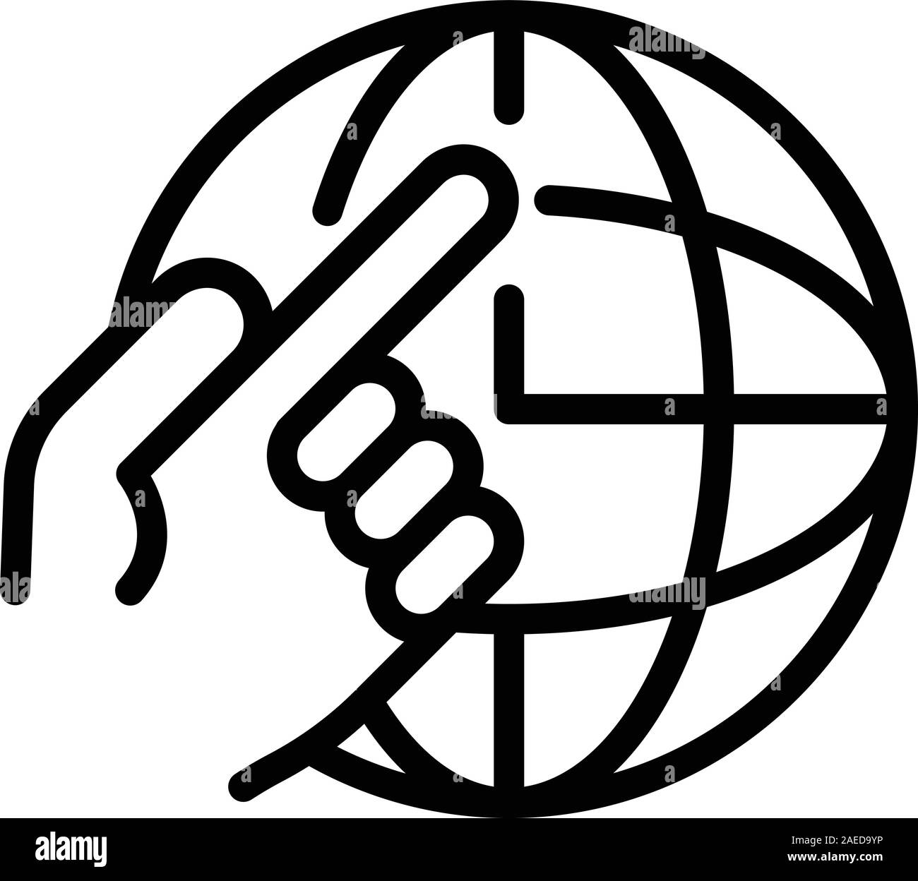 Global relocation icon, outline style Stock Vector