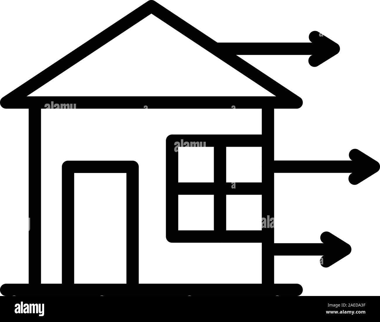 House transfer icon, outline style Stock Vector