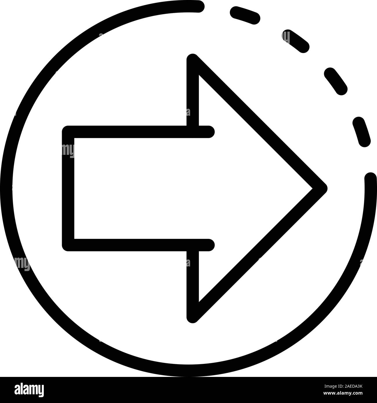 Relocation arrow icon, outline style Stock Vector