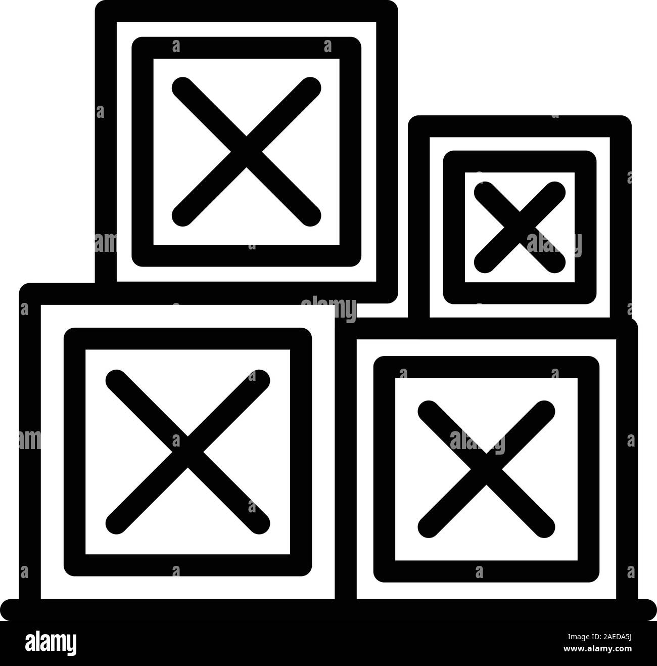 Parcel relocation box icon, outline style Stock Vector