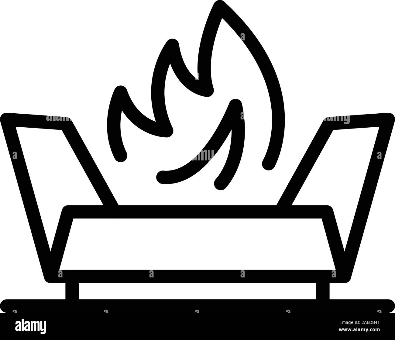 Bonfire icon, outline style Stock Vector Image & Art - Alamy
