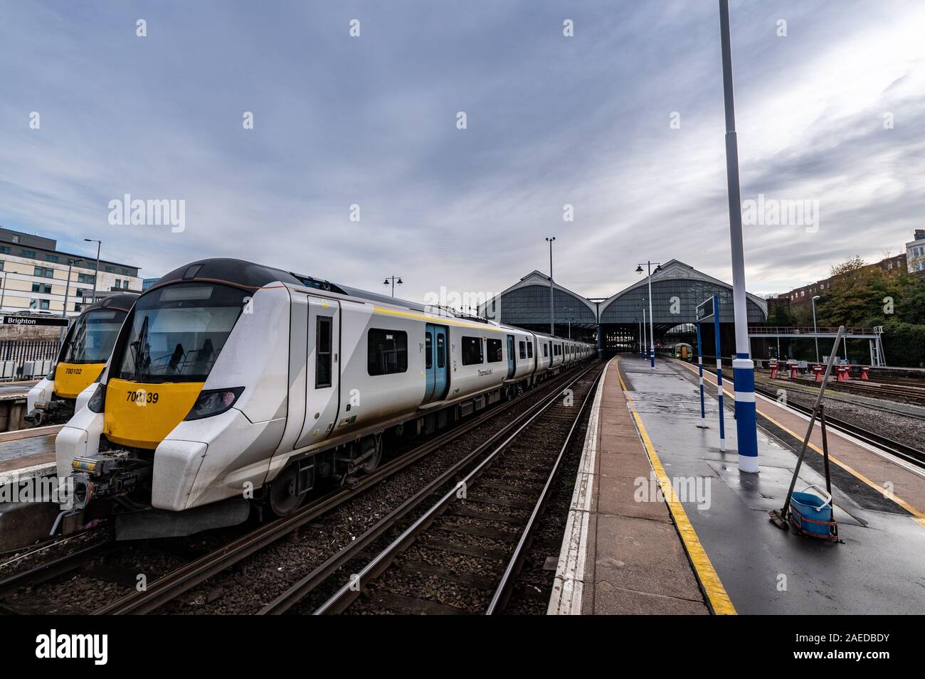 A train in Brighton Station Stock Photo Alamy