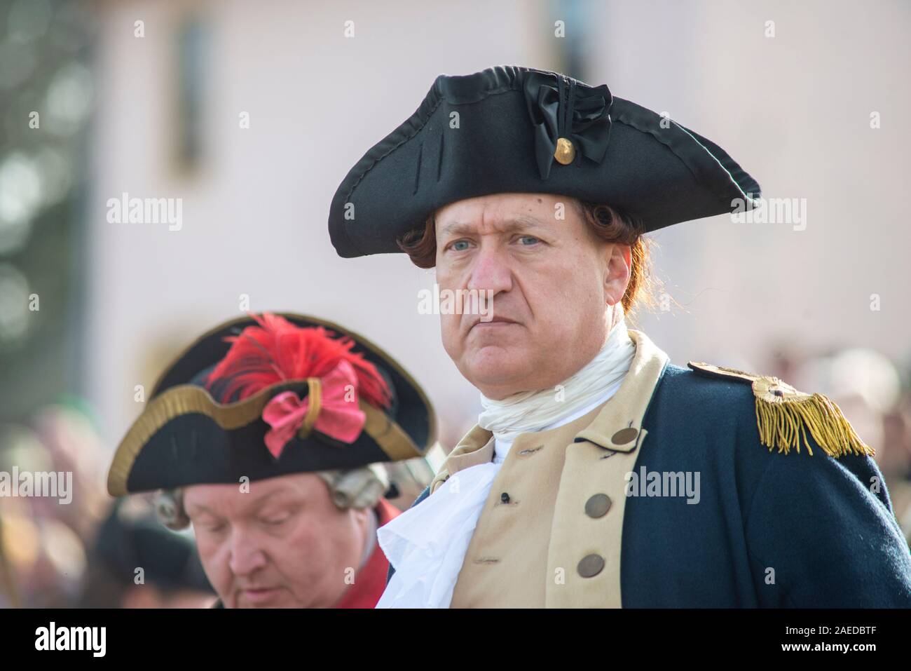 Washington Crossing, USA. 08th Dec, 2019. General Washington as