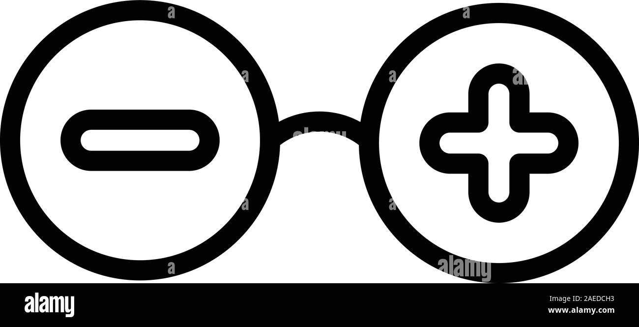 Eye glasses plus minus icon, outline style Stock Vector Image & Art - Alamy