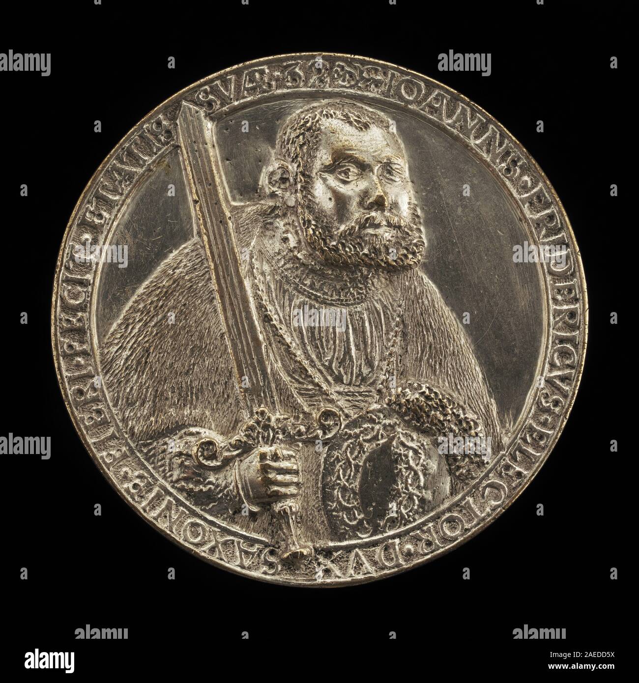 Hans Reinhart the Elder, Johann Friedrich, 1503-1554, Elector of Saxony 1532 (obverse), 1535 Johann Friedrich, 1503-1554, Elector of Saxony 1532 [obverse]; 1535date Stock Photo