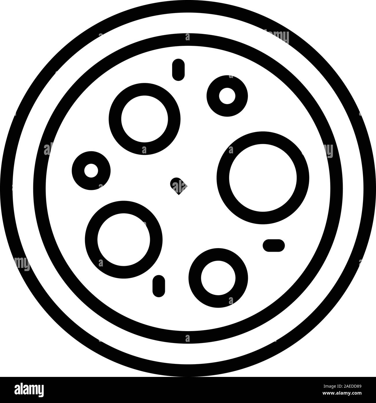 Huge pizza icon, outline style Stock Vector