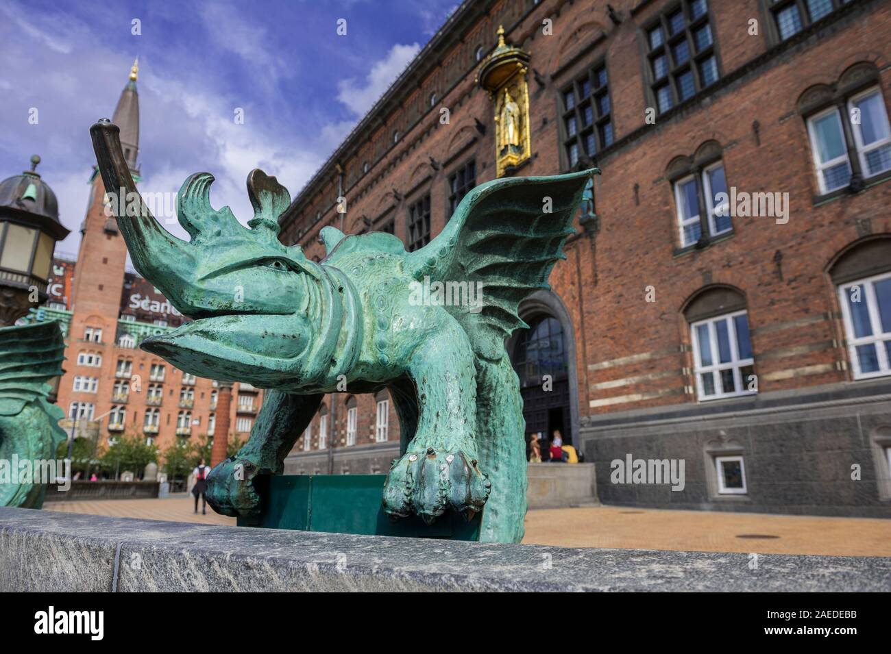 Sculptures outside the City Hall in Copenhagen, Denmark Stock Photo