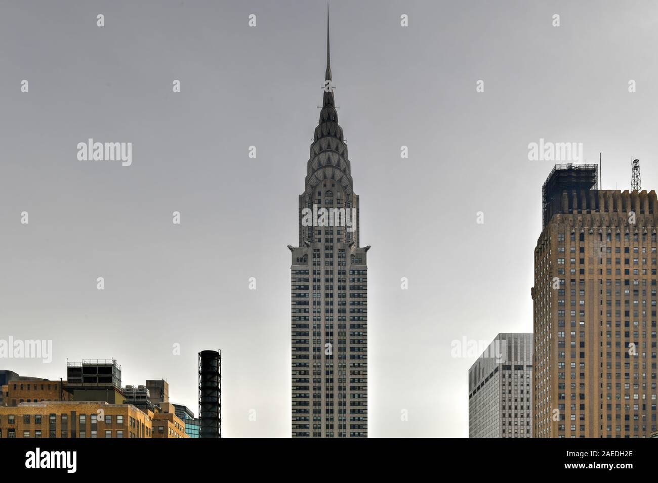 New York City - October 25, 2019: View of the Chrystler Building along the New York City skyline during the day. Stock Photo