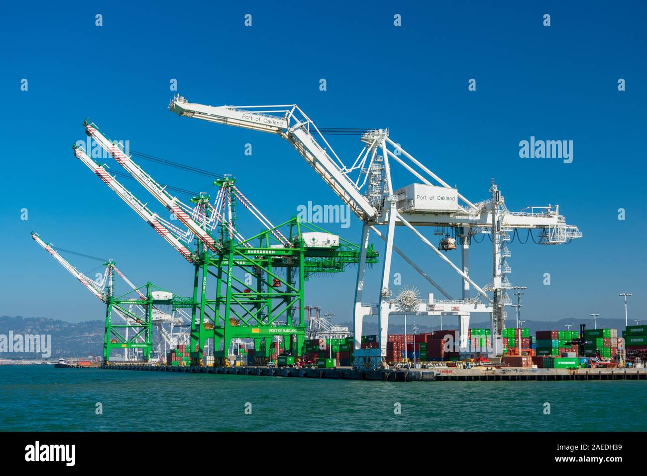 Shiptoshore gantry cranes at berth of Ben E. Nutter Terminal