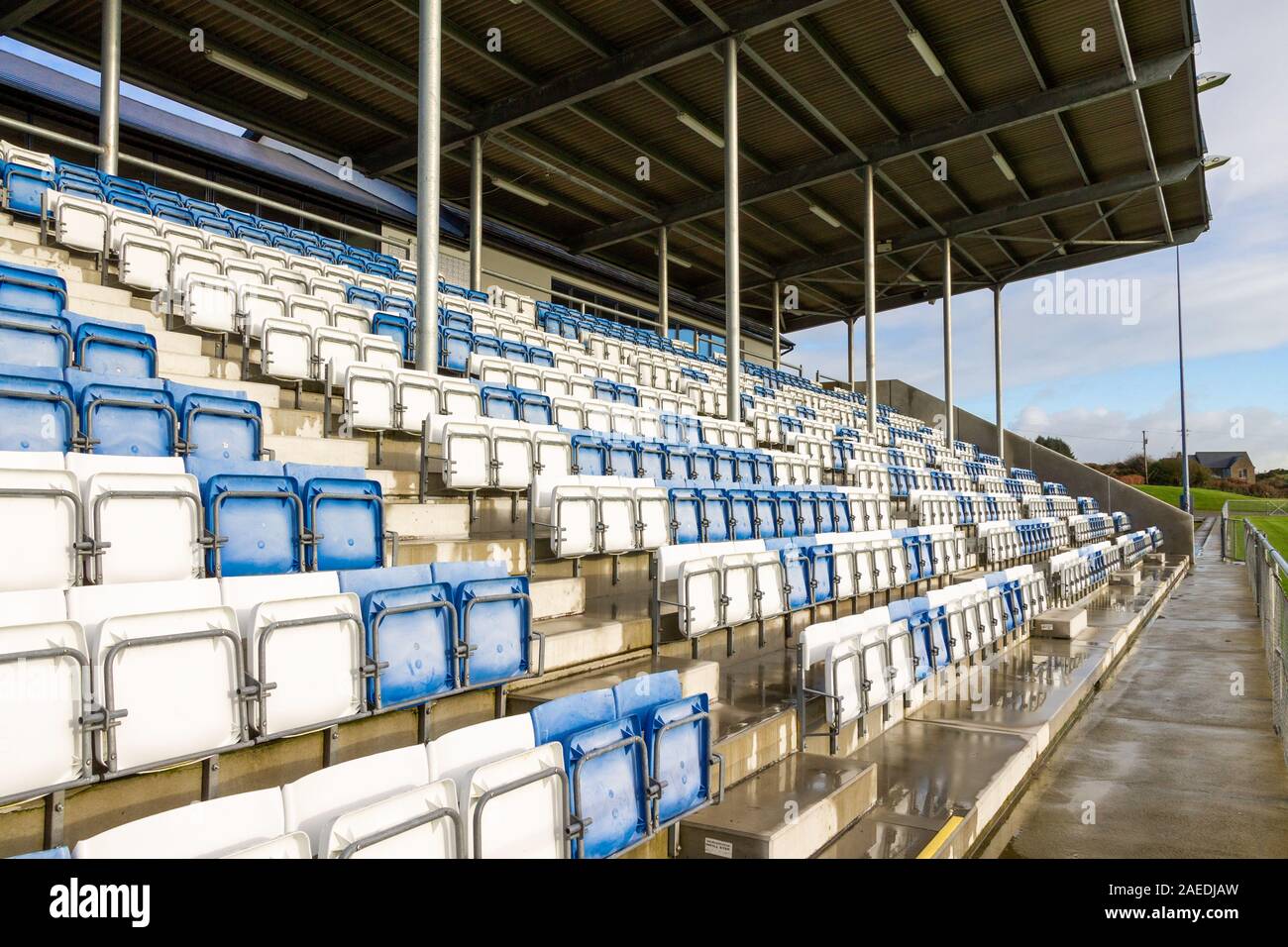 Empty seats in a sport stadium or sport ground Stock Photo