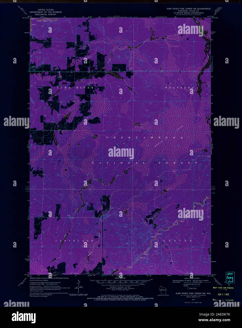WI Jump River Fire Tower SW 500687 1970 24000 Inverted Restoration